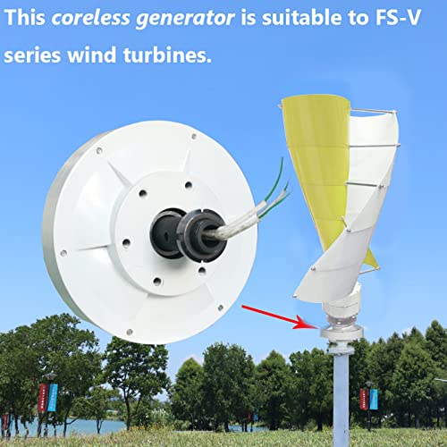 QAZNHODDS Spiral Wind Power Turbine Generator, 9000W 2 Blades 12V 24V 48V 220V with Controller Vertical Wind Turbine for Home Outdoor Garden,220V