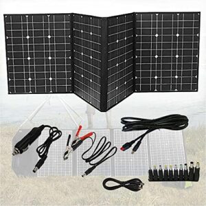 solar panels 150w 18v foldable solar panel with usb output for 5v 12v charging, waterproof monocrystalline solar cell solar charger for camping garden, 150w (150w) (150w)