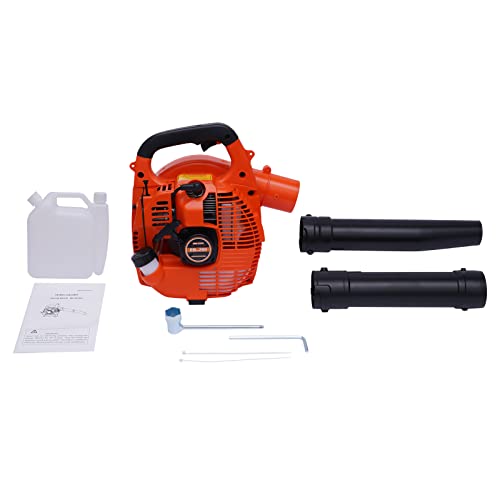 Backpack Leaf Blower Machine, 2-Stroke 25.4CC Gas Powered Handheld Leaf Blower Snow Blower Engine Lightweight for Yard Road Cleaning Garden Lawn Care Tools