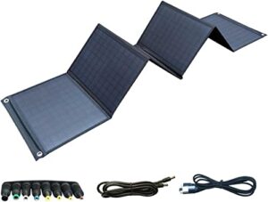 solar panels 60w portable solar charger foldable solar panel with usb dc port waterproof for travel camping garden usb devices