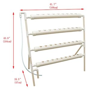 INTBUYING Hydroponic36Holes Plant Site Grow Kit Hydroponics Growing System Garden System Vegetable Ladder Style-4 Pipes 4 Layer （Outer Set Hose）