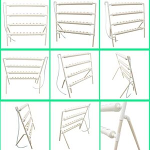 INTBUYING Hydroponic36Holes Plant Site Grow Kit Hydroponics Growing System Garden System Vegetable Ladder Style-4 Pipes 4 Layer （Outer Set Hose）