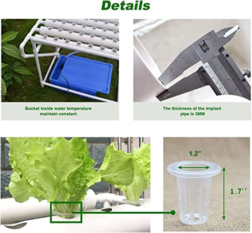 INTBUYING Hydroponic36Holes Plant Site Grow Kit Hydroponics Growing System Garden System Vegetable Ladder Style-4 Pipes 4 Layer （Outer Set Hose）