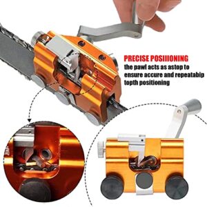 HADMB Chainsaw Chain Sharpening Jig Kit,Portable Hand Crank Chainsaw Sharpeners,Contains Carbide Burr,for All Quick Sharpening All Kinds of Chain Saws,for Lumberjack,Garden Worker