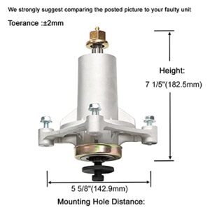 q&p 2 Pieces 187292 46 48 54inch Deck Blade Spindle Assembly Bracket Replace 187292 21546238 532187281 532192870 539112057 587125401 with Bolt Zerk Fitting Holes Tapped for Easier Installblade