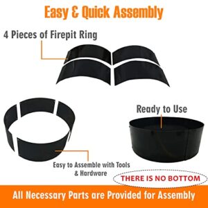 FEBTECH fire Rings for Outdoors Heavy Duty – fire Pit Ring 24 inch – Fire Pit Insert Round DIY fire Pit Liner - Above or In-Ground fire Ring for Outdoor Garden Patio Camping Bonfire