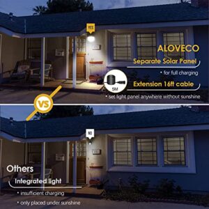 ALOVECO Solar Lights Outdoor Waterproof IP65 Motion Sensor Outdoor Lights LED Solar Powered Security Lights Dusk to Dawn Solar Flood Lights with 16.5ft Cable for Garage Shed Patio Wall Front Door