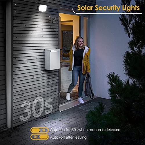 ALOVECO Solar Lights Outdoor Waterproof IP65 Motion Sensor Outdoor Lights LED Solar Powered Security Lights Dusk to Dawn Solar Flood Lights with 16.5ft Cable for Garage Shed Patio Wall Front Door