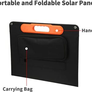 Solar Bag Foldable Mobile Solar Panel Watt Solar Charge Controller Solar Charger with 2 X USB Port 50W Outdoor Solar Generator for Camping and Garden, Easy to Carry