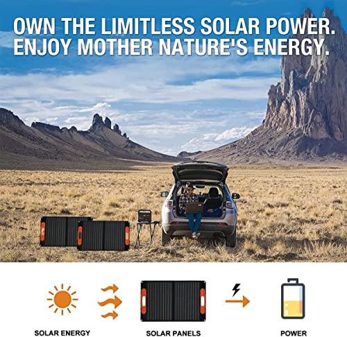 Solar Bag Foldable Mobile Solar Panel Watt Solar Charge Controller Solar Charger with 2 X USB Port 50W Outdoor Solar Generator for Camping and Garden, Easy to Carry