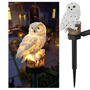 LED Garden Lights - Solar Night Lights Owl Shape Solar-Powered Lawn Lamp - Waterproof, Energy Saving (Warm White)