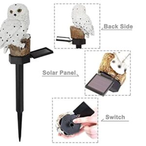 LED Garden Lights - Solar Night Lights Owl Shape Solar-Powered Lawn Lamp - Waterproof, Energy Saving (Warm White)