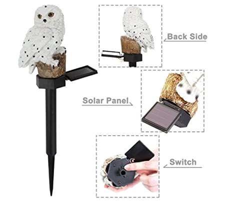 LED Garden Lights - Solar Night Lights Owl Shape Solar-Powered Lawn Lamp - Waterproof, Energy Saving (Warm White)