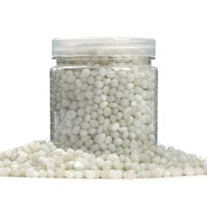 Reflective Tempered High Luster Fire Glass, Fire Pit Glass Gravel,Fire Glass Rocks Pebbles,Glass Beads Gems for Fish Tank Aquarium Garden Decoration 3-6mm 305g/10.75oz/0.67lb (Porcelain White)