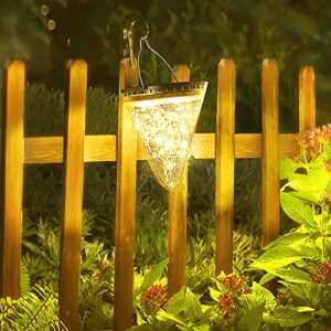 CHISROSLIN Hanging Solar Outdoor Lights Garden Decor Lighting Waterproof, Outside Decorative Solar Powered Light for Fence Patio Yard Lawn Garden Trees