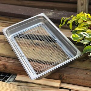 raw rutes – stainless garden sifter for compost, dirt and potting soil – welded wire mesh (hand held garden sifter) 13″x21″