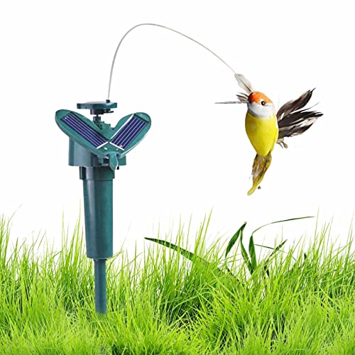 Caneem Solar Hummingbird, Solar Powered Flying Hummingbird, Solar or Battery Powered Realistic Birds Garden Decor for Outdoor, Yard
