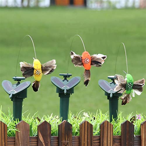 Caneem Solar Hummingbird, Solar Powered Flying Hummingbird, Solar or Battery Powered Realistic Birds Garden Decor for Outdoor, Yard