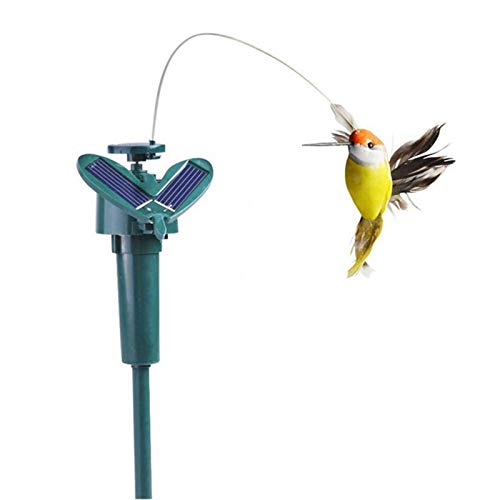 Caneem Solar Hummingbird, Solar Powered Flying Hummingbird, Solar or Battery Powered Realistic Birds Garden Decor for Outdoor, Yard
