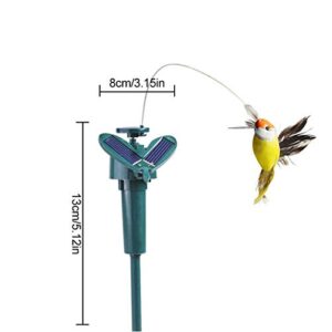 Caneem Solar Hummingbird, Solar Powered Flying Hummingbird, Solar or Battery Powered Realistic Birds Garden Decor for Outdoor, Yard