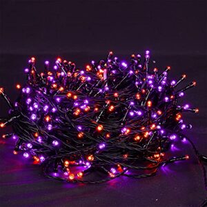 Dazzle Bright 240 LED Halloween String Lights, 78 FT Connectable Waterproof Fairy Lights with 8 Modes for Indoor Outdoor Party Yard Garden Christmas Decorations (Purple & Orange)