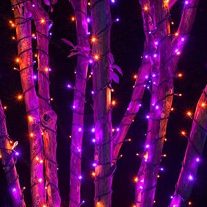 Dazzle Bright 240 LED Halloween String Lights, 78 FT Connectable Waterproof Fairy Lights with 8 Modes for Indoor Outdoor Party Yard Garden Christmas Decorations (Purple & Orange)