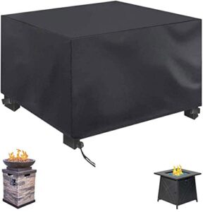 flr square fire pit cover, 51x51x25 inch,waterproof 420d heavy duty gas fire pit cover, patio furniture cover,all-season protection fire pit cover,black (51x51x25in)