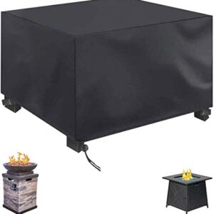 FLR Square Fire Pit Cover, 51x51x25 Inch,Waterproof 420D Heavy Duty Gas Fire Pit Cover, Patio Furniture Cover,All-Season Protection Fire Pit Cover,Black (51x51x25in)