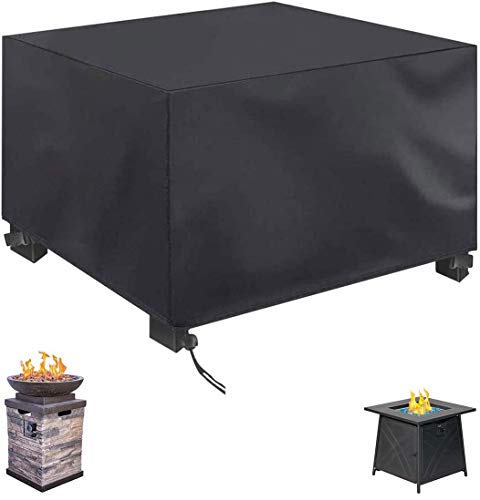 FLR Square Fire Pit Cover, 51x51x25 Inch,Waterproof 420D Heavy Duty Gas Fire Pit Cover, Patio Furniture Cover,All-Season Protection Fire Pit Cover,Black (51x51x25in)