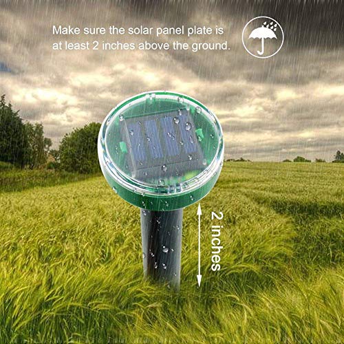 Senca Upgraded Version Solar Powered Sonic Mole Repellent Rodent Repellent Pest Deterrent, Chaser Mole, Gopher, Vole, Snake Repellent for Outdoor Lawn Garden Yards Pest Control (2)
