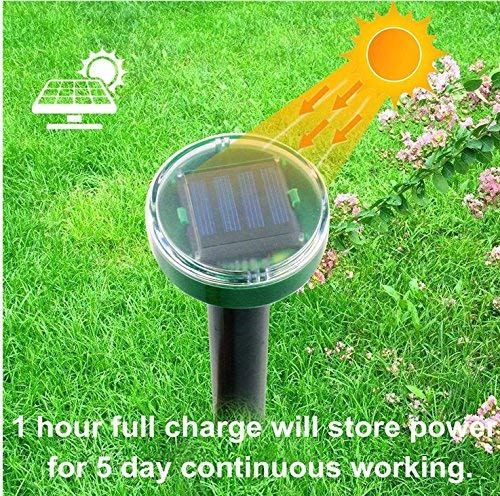 Senca Upgraded Version Solar Powered Sonic Mole Repellent Rodent Repellent Pest Deterrent, Chaser Mole, Gopher, Vole, Snake Repellent for Outdoor Lawn Garden Yards Pest Control (2)