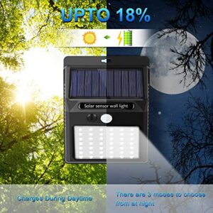 SEZAC Solar Lights Outdoor [10 Pack /3 Working Mode], Solar Security Lights Solar Motion Sensor Lights Wireless IP 65 Waterproof Outdoor Lights for Garden Fence Patio Garage (42LED)