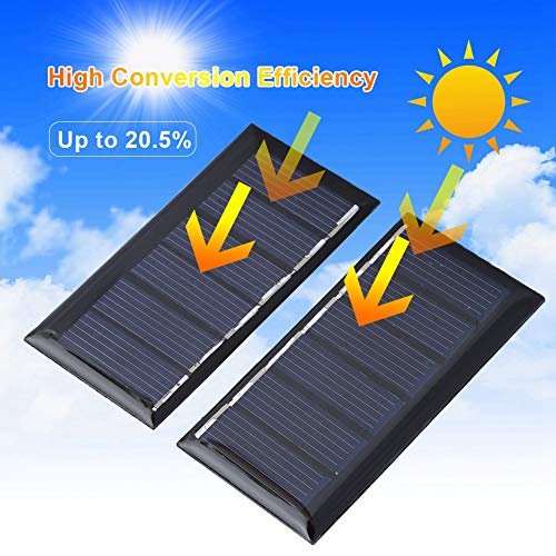 2pcs Solar Panel, 3V 80MA 20.5% High Conversion Efficiency Polycrystalline Silicon Solar Panel for Garden Lighting Emergency Lights Advertising Lights