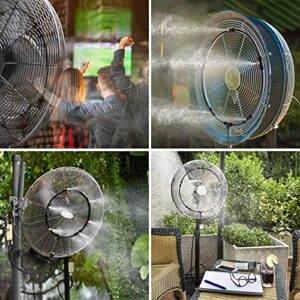 Fan Misting Kit, Outdoor Fan Misters for Cooling, Misting Fans for Outside, 19.6FT Misting Line + 5 Brass Nozzles Misters Connects to Outdoor Fan