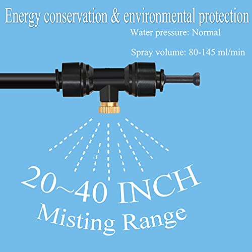 Fan Misting Kit, Outdoor Fan Misters for Cooling, Misting Fans for Outside, 19.6FT Misting Line + 5 Brass Nozzles Misters Connects to Outdoor Fan