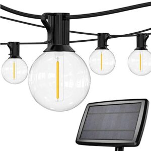 sunthin solar string lights outdoor, 97ft solar patio lights with 48 shatterproof g40 led bulbs, waterproof solar powered outdoor lights for for garden, backyard, porch, deck, pergola, camping, party