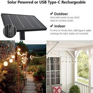 SUNTHIN Solar String Lights Outdoor, 97ft Solar Patio Lights with 48 Shatterproof G40 LED Bulbs, Waterproof Solar Powered Outdoor Lights for for Garden, Backyard, Porch, Deck, Pergola, Camping, Party
