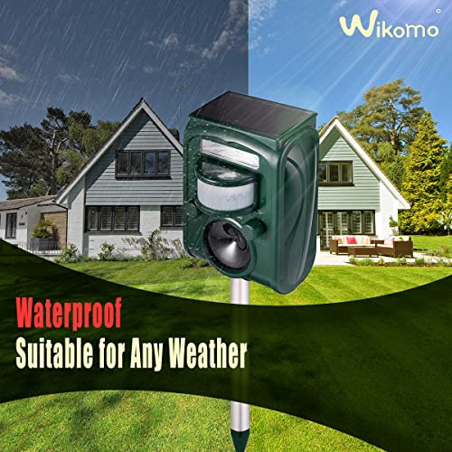 Wikomo 2023 Solar Powered Repellents Protectors Outdoor, Waterproof Solar Device with USB Charging, Flashing LED, 5 Working Modes, Suitable for Yard, Terrace, Campsite, Garden, Farm-Green