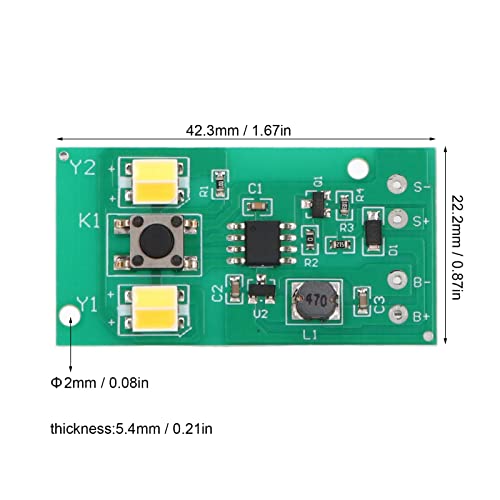 Emoshayoga Solar Light Control Panel, Solar Lamp Control Board Constant Current Driving 1.2V PCB High Drive Efficiency 2 Set Durable for Garden