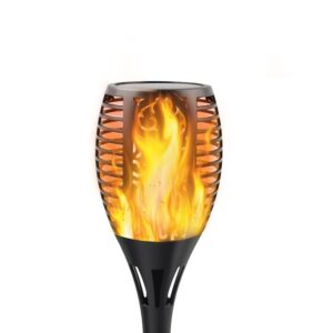 permande solar flame lights outdoor, flickering torches decorations for patio fire effect garden lantern auto on/off dust to dawn waterproof lawn decor solar powered stick light security for driveway