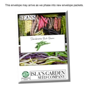 "Slenderette" Bush Bean Seeds for Planting, 50+ Heirloom Seeds Per Packet, (Isla's Garden Seeds), Non GMO Seeds, Scientific Name: Phaseolus vulgaris, Great Green Bean Variety for Home Garden