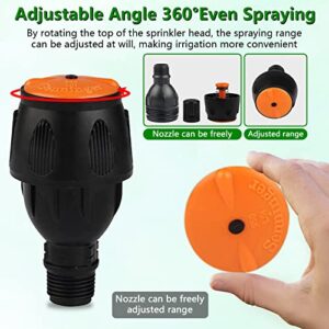 Eiqer 360° Rotation Auto Irrigation System, Multifunction-Adjustable Sprinklers, Large Area Coverage Garden Sprinkler for Lawn Sprinkler, Plant Irrigation Sprinkler System（NOT Have Hose Connector）