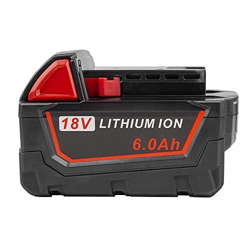 18V 6.0 Ah Extended Capacity Battery for Milwaukee M18 48-11-1811, 48-11-1815, 48-11-1820, 48-11-1822, 48-11-1828, 48-11-1840, 48-11-1841, 48-11-1850, 48-11-1852, 48-59-181, 48-59-1850 Power Tool