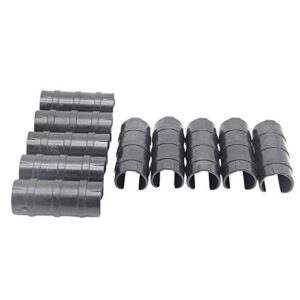 qdjune garden buildings tube clip 1.26 inch black greenhouse clips greenhouse frame pipe tube film clip connector kit pack of 10, can clamping something outer diameter of 1.22-1.3in