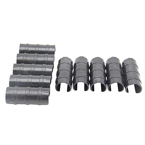 QDJUNE Garden Buildings Tube Clip 1.26 inch Black Greenhouse Clips Greenhouse Frame Pipe Tube Film Clip Connector Kit Pack of 10, Can Clamping Something Outer Diameter of 1.22-1.3in