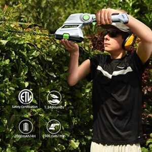 Cordless Grass Shears 2-in-1 Handheld Hedge Trimmer,7.2V Electric Grass Trimmer Turnable Handle, Rechargeable Lithium-Ion Battery and Charger Included for Lawn/Garden