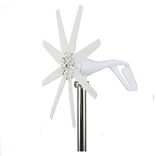 HUIZHITENGDA 2000W White Turbine Wind Turbine Generator Kit, 12V/24V/48V No Noise Vertical Wind Turbine Generator with Controller for Home Use for Outdoor Gardens (White),48v