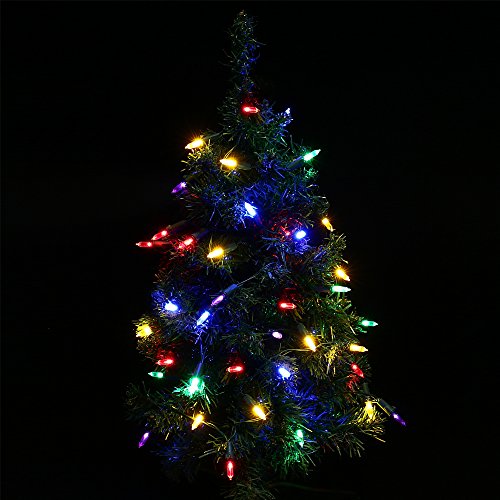 RECESKY Christmas String Lights with Built-in Timer - 50 LED 19ft Fairy Battery Operated Mini String Light for Outdoor Indoor Garden Party House Wreath Xmas Decor Christmas Tree Decoration Multi Color