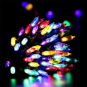 RECESKY Christmas String Lights with Built-in Timer - 50 LED 19ft Fairy Battery Operated Mini String Light for Outdoor Indoor Garden Party House Wreath Xmas Decor Christmas Tree Decoration Multi Color