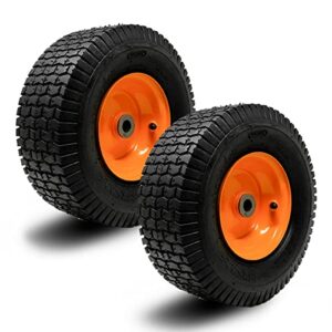 russo 2pk 13×5.00-6 turf tire & rim assembly for lawn garden tractors golf carts 2 ply